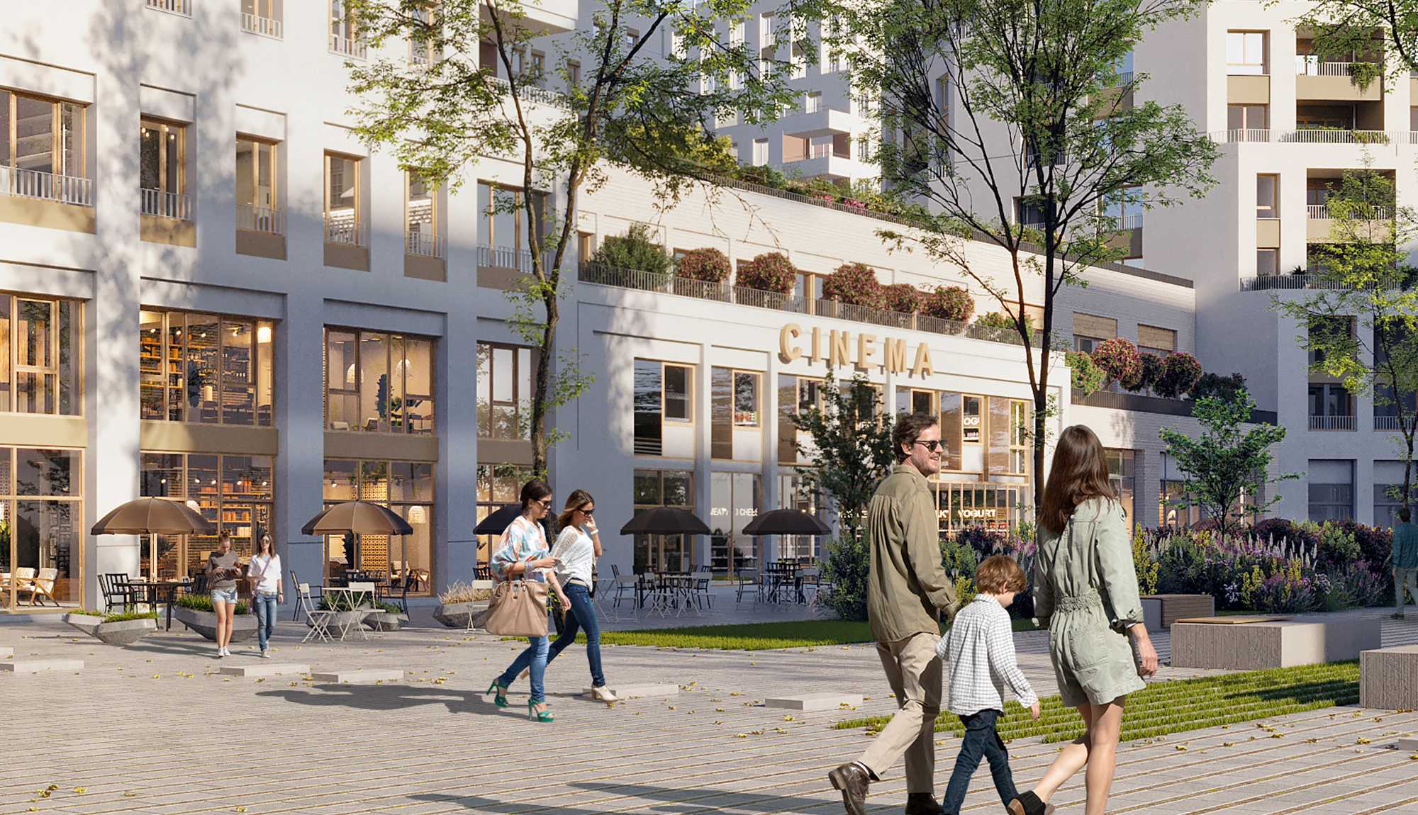 Gratte-ciel Villeurbanne collectif participatif vue ciel cinema lyon Tiers-lieu beton de chanvre BREAM HQE Bas carbone