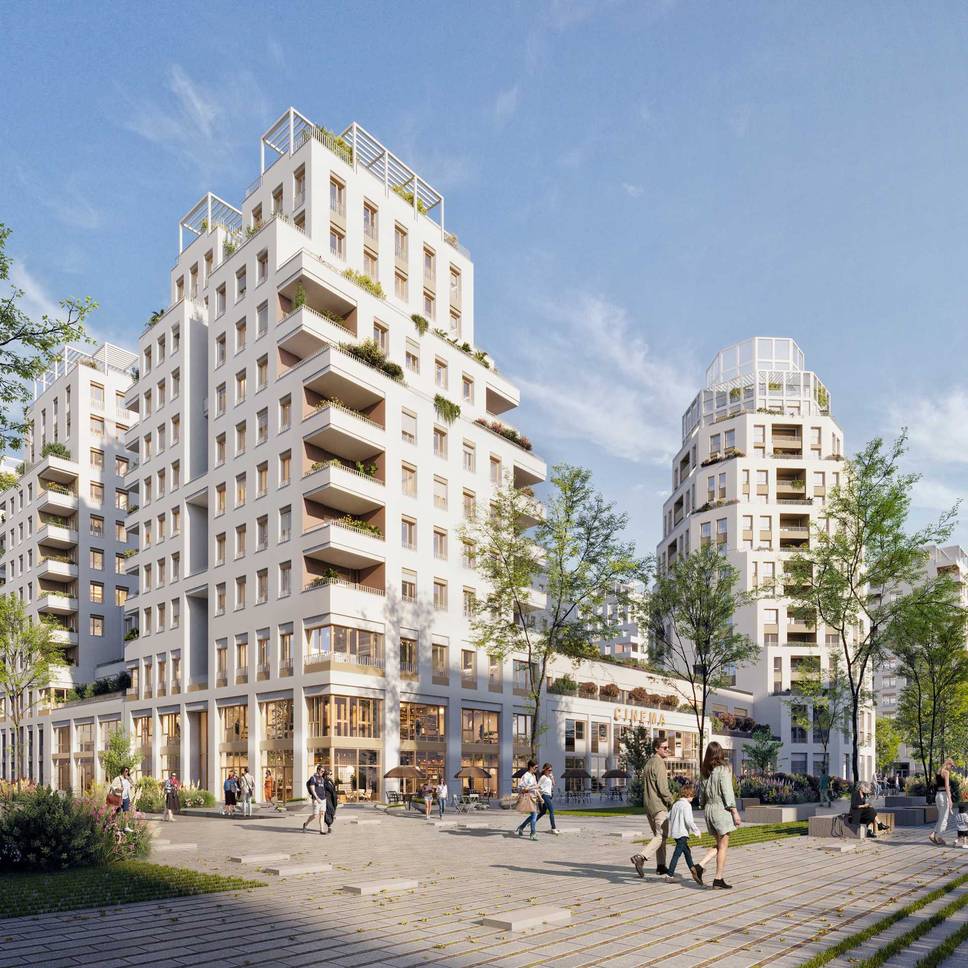 Gratte-ciel Villeurbanne collectif participatif vue ciel cinema lyon Tiers-lieu beton de chanvre BREAM HQE Bas carbone