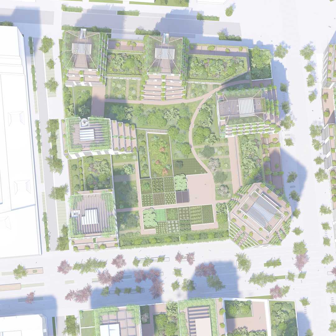 Gratte-ciel Villeurbanne collectif participatif vue ciel cinema lyon Tiers-lieu beton de chanvre BREAM HQE Bas carbone