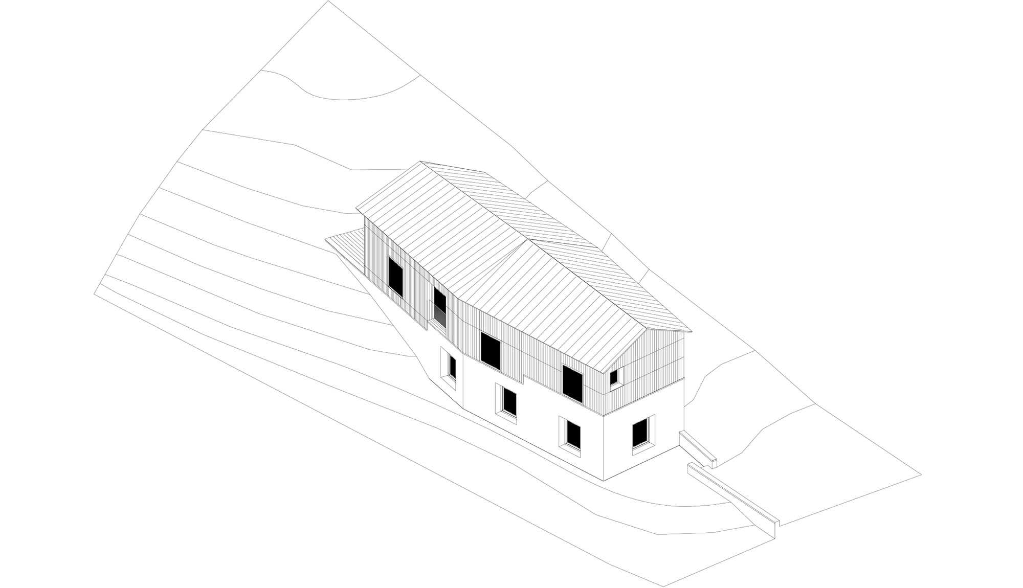 FAY ARCHITECTES - Maison individuelle, Construction neuve en bois brûlé à Chasselay.