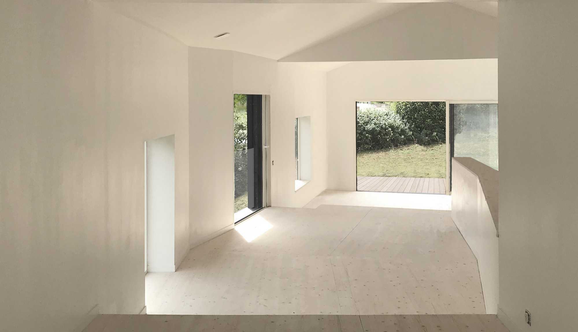 FAY ARCHITECTES - Maison individuelle, Construction neuve en bois brûlé à Chasselay.